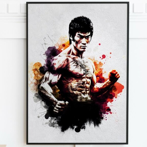 20x30 Bruce Lee Wall Art Martial Arts Watercolor Oil Painting Poster - Picture 5 of 5